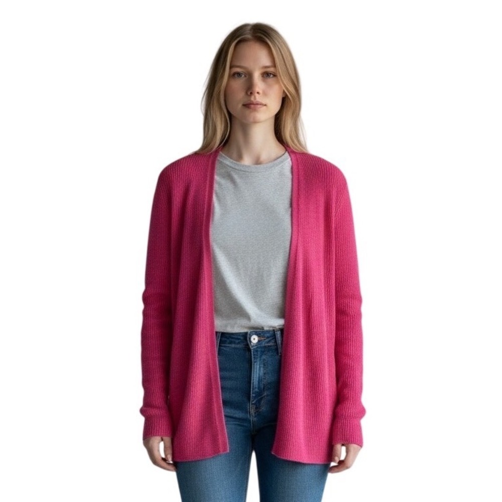 Eileen Fisher Ribbed Open Cardigan Size Medium